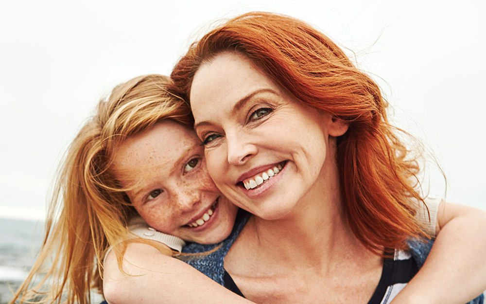 Mother and Daughter Smiling