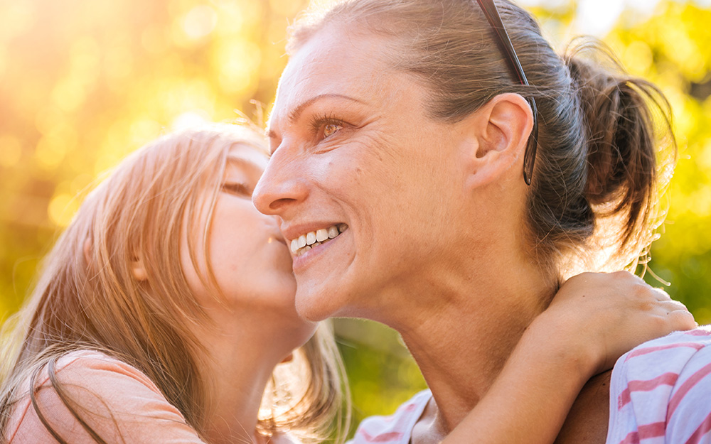 woman and child smiling