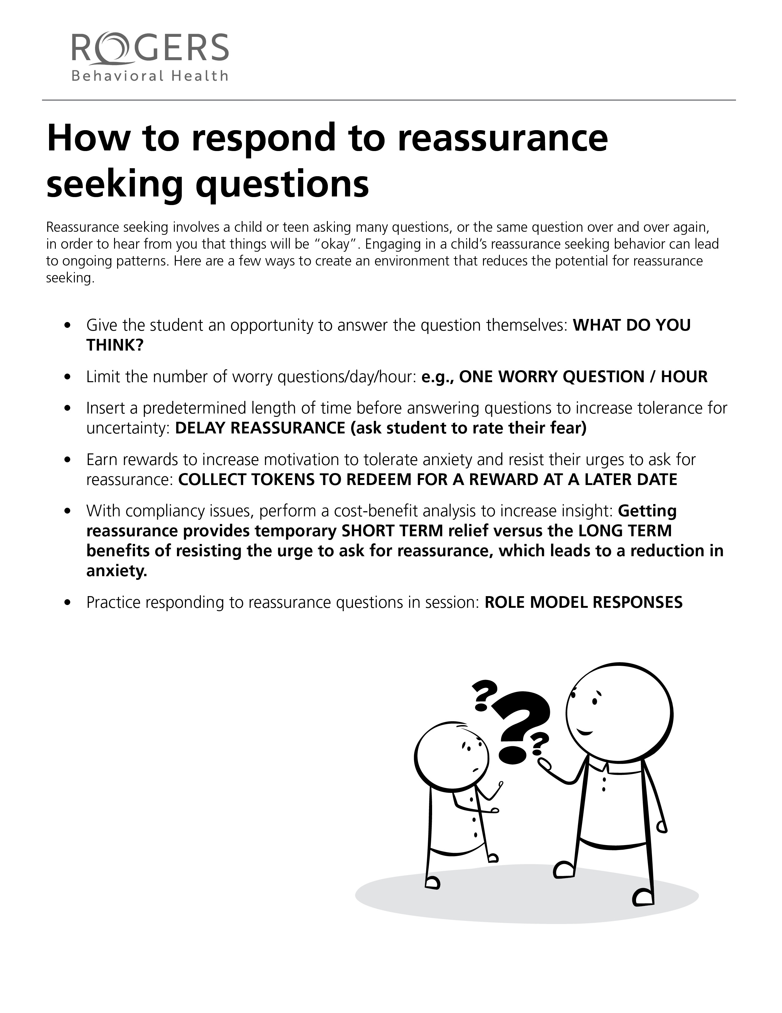 How to respond to reassurance seeking questions