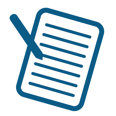 Icon of a pad of paper with a pen