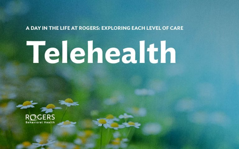 Text says A day in the life of Rogers: Exploring each level of care Telehealth